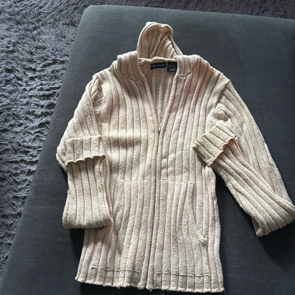 Hooded zip up sweater